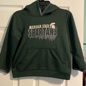 Worn green boys Michigan state hoodie